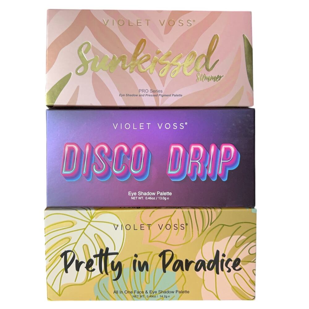 Violet Voss Eye Shadow Palette Bundle Sunkissed Disco Drip & Pretty Paradise NEW